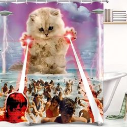 Laser Cat Shower Curtain 