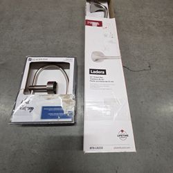 $25 For Both, Lot Of (2) Towel Bar and Ring, Brushed Nickel, New