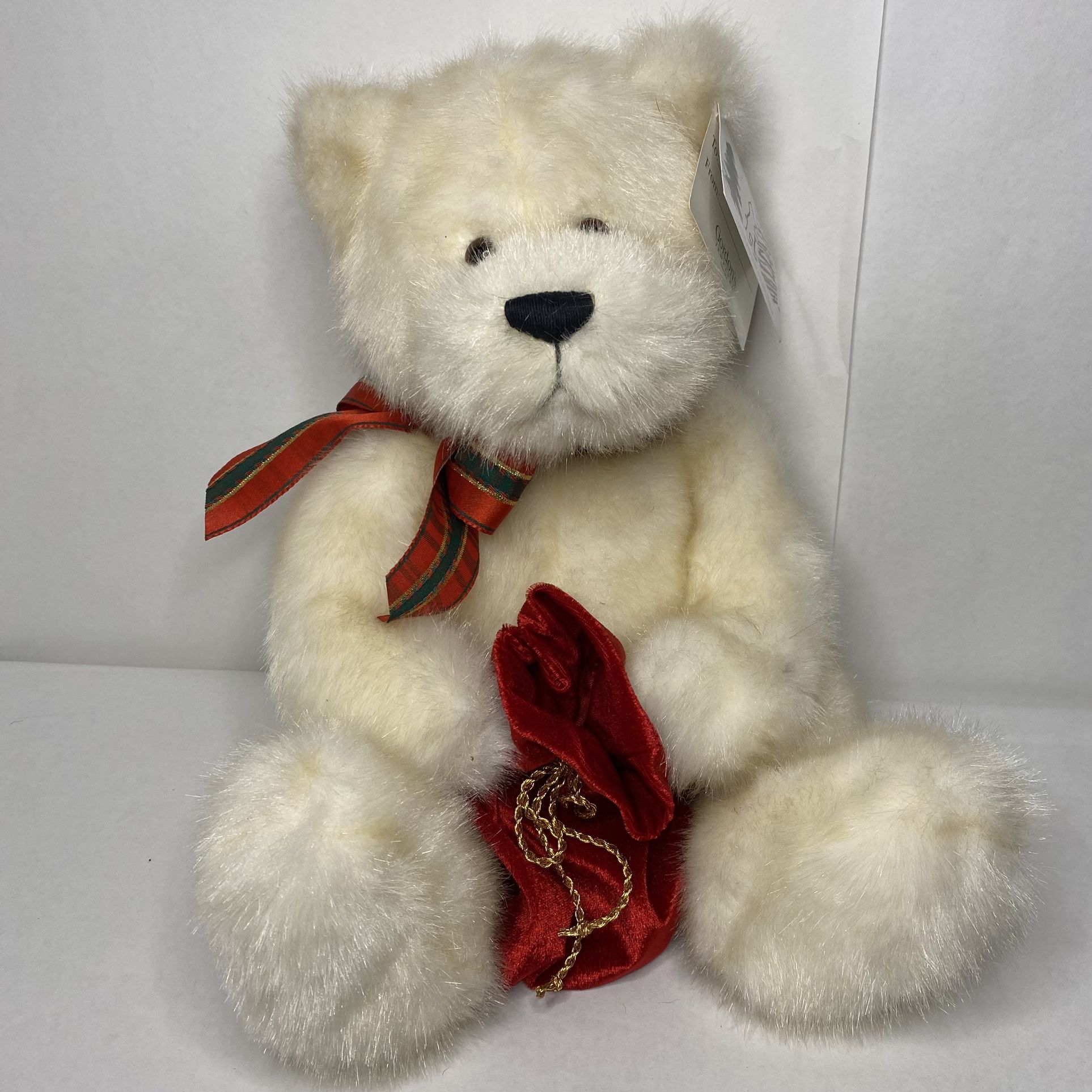 Gund Christmas Teddy Bear Plush With Jewlery Bag Stuffed Animal Make A Wish