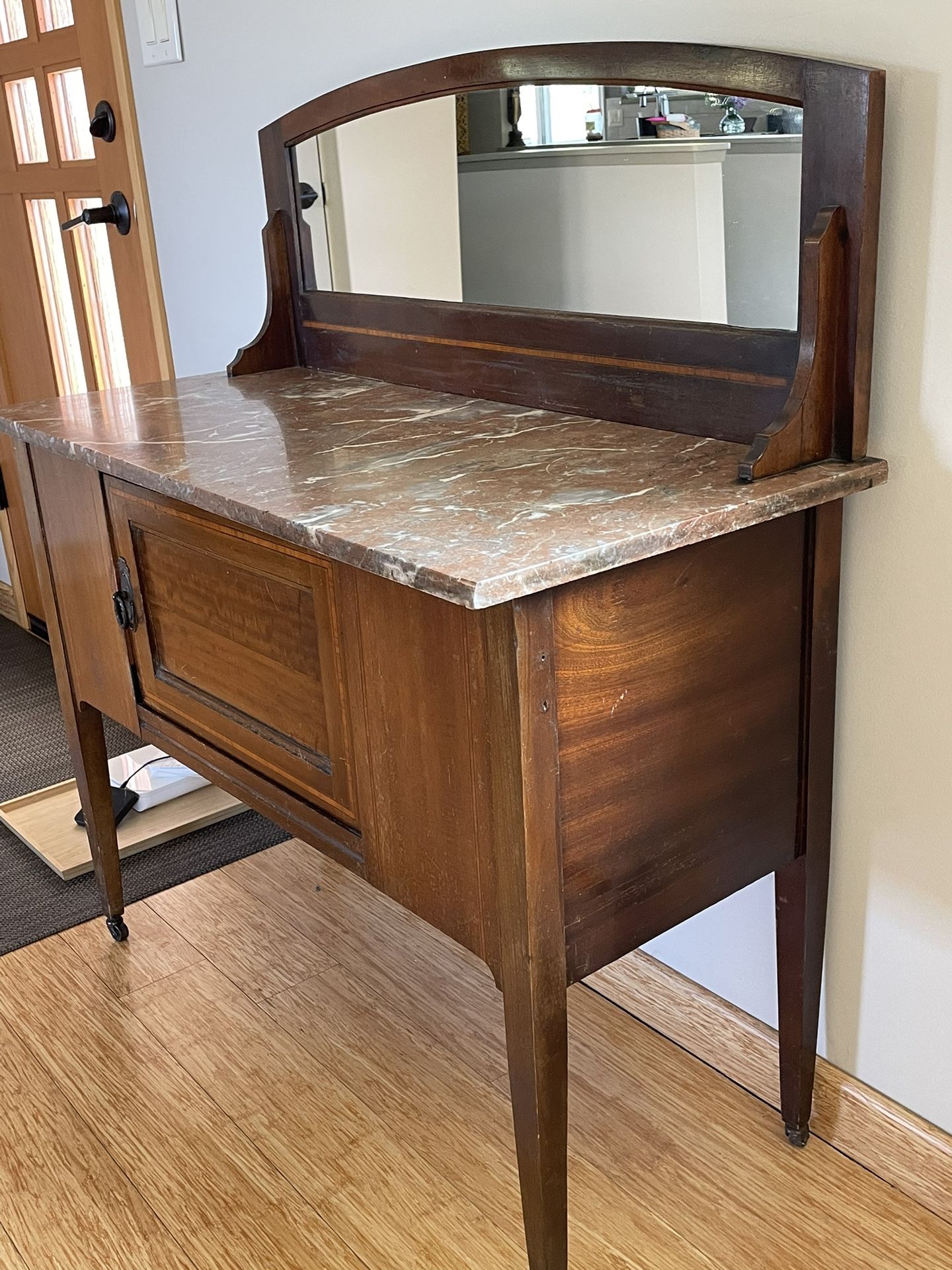 Price Drop! Antique Small Sideboard With Mirror