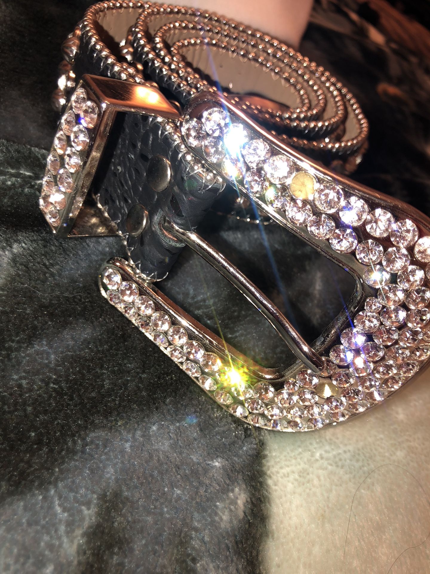 Bb Simon Belt Bedazzled Mens Belt Simon White Iridescent Big Block