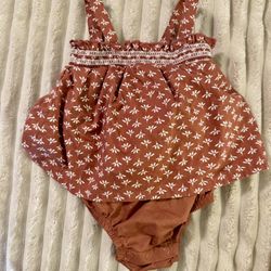 Carters 1 pc Brown Floral Romper 