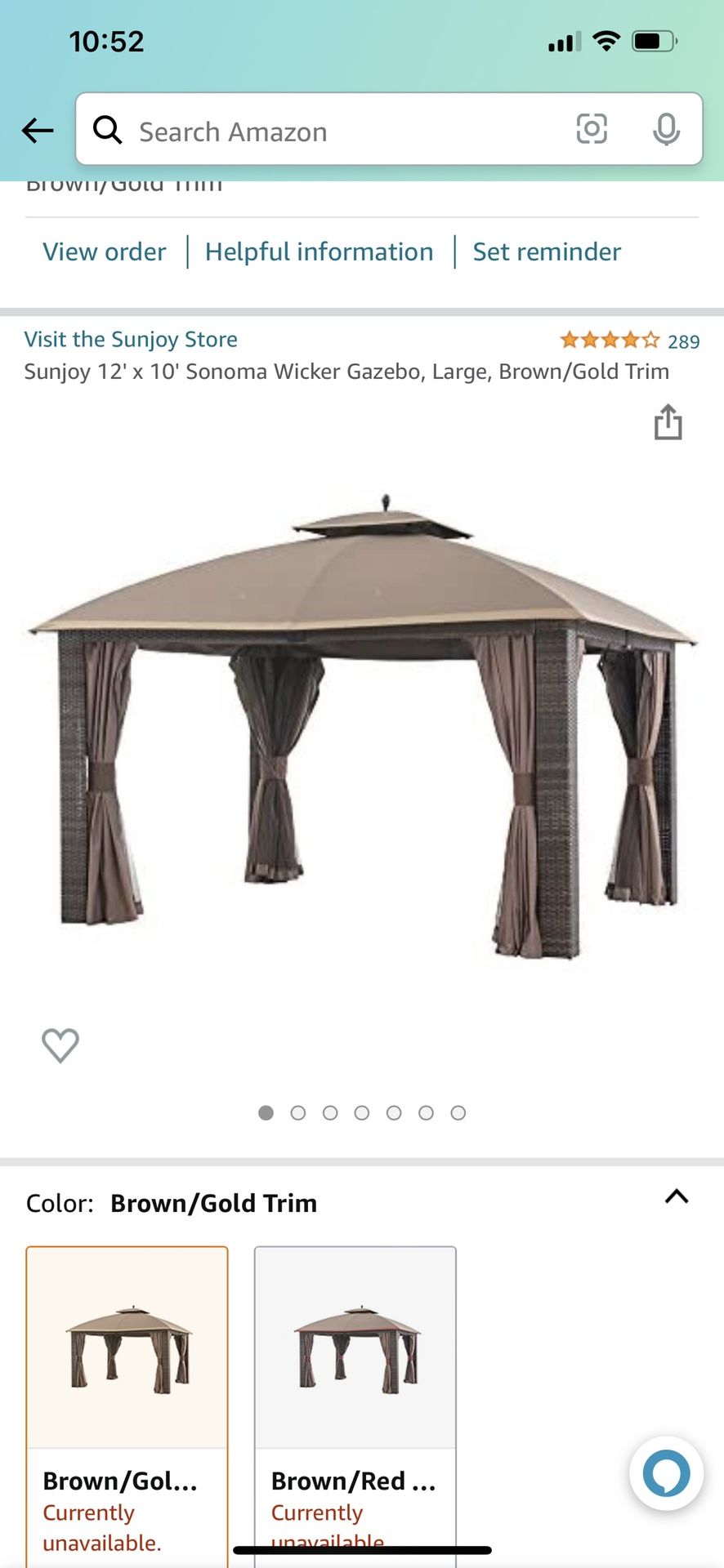 Sunjoy 12 X 10 Wicker Gazebo