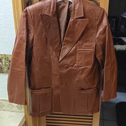 Unisex Leather Jacket Sz. 38