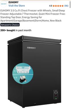 Euhomy Freezer with wheels 3.5 Cu.Ft