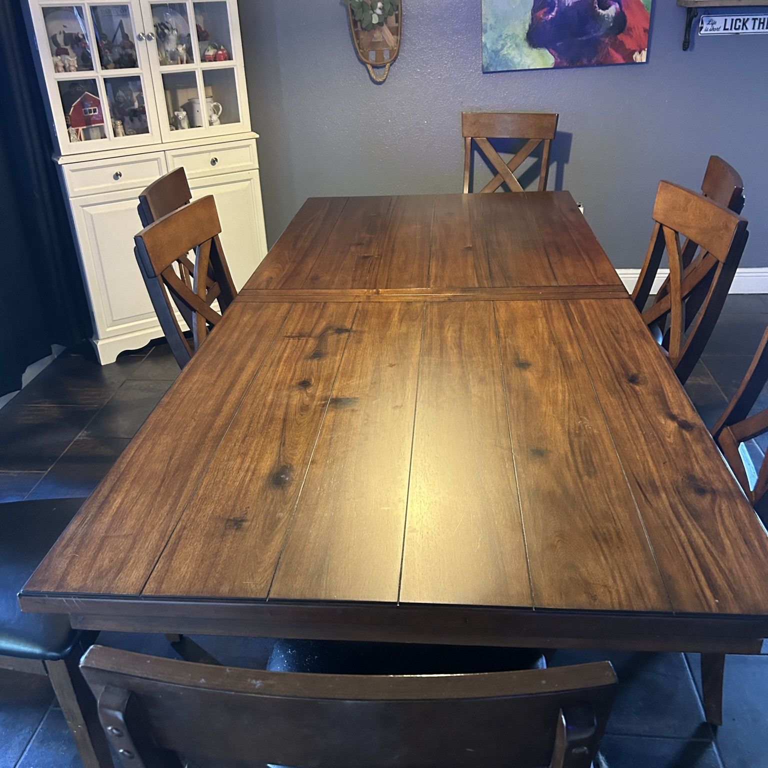 Heavy Wooden Dining Room Table And Chairs