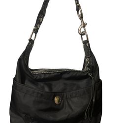  Coach Black  Nylon Satin Hobo Handbag Shoulder Bag