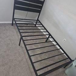 Twin Bed Frame + Mattress – Great Condition