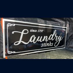 Embossed Metal Laundry Wall Sign (36 x14x0.5)