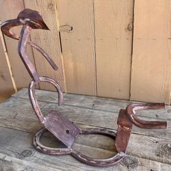 Cowboy metal horseshoe Sculpture 