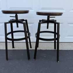 Adjustable Height Bar Stools -  26” to 29” h