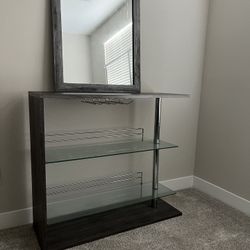 Grey Wood/ Glass Bar 