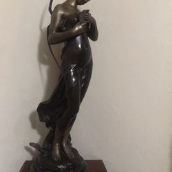 Estatua De Bronze Y Mármol 