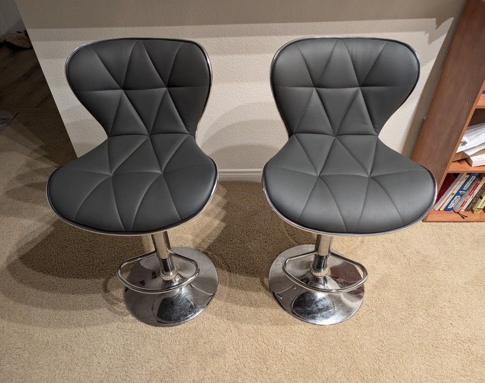 Shellback Adjustable Swivel Bar Stools - Set of 2 - Grey