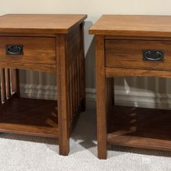 2 Bedside or End Tables Solid Wood
