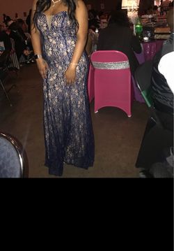 Blue lace gown