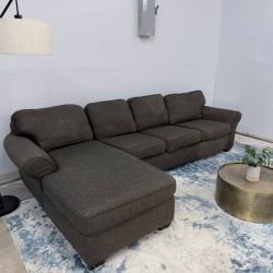 Flexsteel 2-Piece Dark Gray Sectional Couch