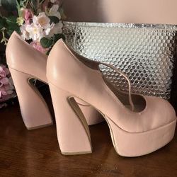 MADDEN GIRL Womens Blush Pink 2" Platform Khloe Toe Sculpted Heel, $15