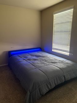 🖤 Queen Bed Frame with LED Lights