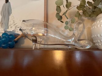 MCM- Large Blenko clear glass fish.