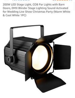 200W LED Stage Light, COB Par Lights with Barn Doors, DMX Blinder Stage Lighting Sound Activated (n10)