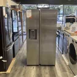 🔥FINANCING AVAILABLE 🔥 SAMSUNG STAINLESS STEEL REFRIGERATOR WITH ICE MAKER AND WATER DISPENSER🔥