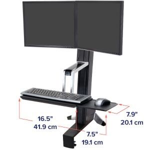 Ergotron WorkFit-S Dual Monitor Standing Desk Converter with 2 Asus Monitors