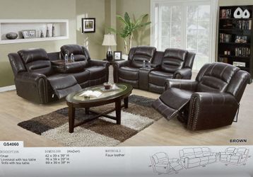 Brand New Faux Leather Combination Sofas Set 