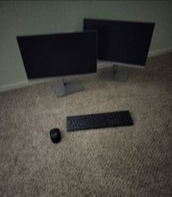HP Dual Monitors with Keyboard and Mouse
