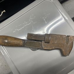Vintage Trimo Size 12” Wooden Handle Monkey Wrench Roxbury Mass. Works. You Must Pickup