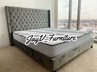 King bed frame with mattress