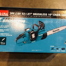 Makita LXT 16 in. 18V X2 (36V) Lithium-Ion Brushless Battery Electric Chain Saw Kit (4.0Ah)