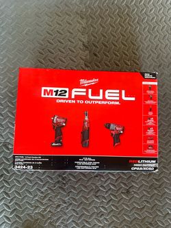 Milwaukee m12 fuel 3/8 impact ratchet and hammer drill kit new