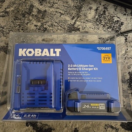 KOBALT 2.0Ah Lithium-Ion Battery & Charger Kit, 24V Max, Works with 24V Tools