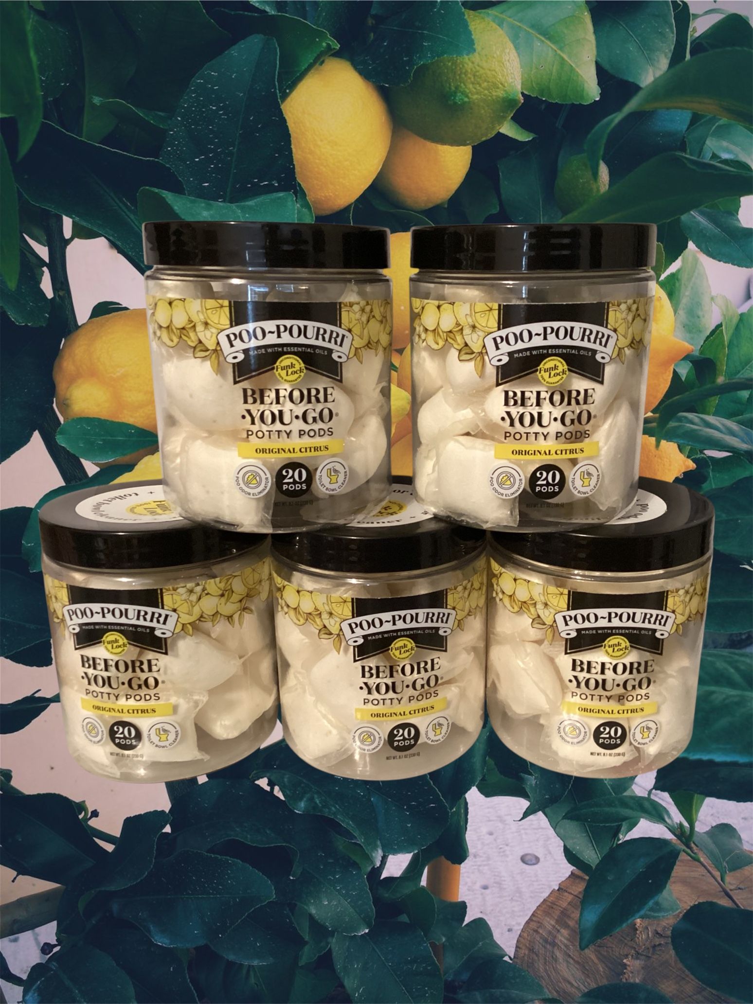 Poo~Pourri Before-You-Go Potty Pods (Original Citrus) – 6 Canisters