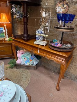 Wood console table