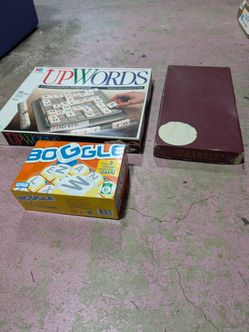 Scrabble, Boggle, and Upwords Board Games Bundle