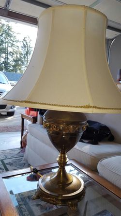 Antique chrome metal table lamps