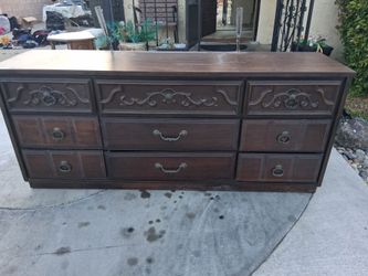 Dresser, night stands, mirror and headboard