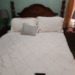 Bed frame and matress with dresser