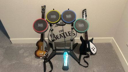 The Beatles rock band guitar and drums