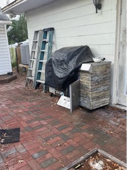 BBQ grill island outdoors