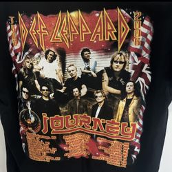 Def Leppard Concert T-Shirt Rock Brigade 2006 TOUR Size L Black Double Side