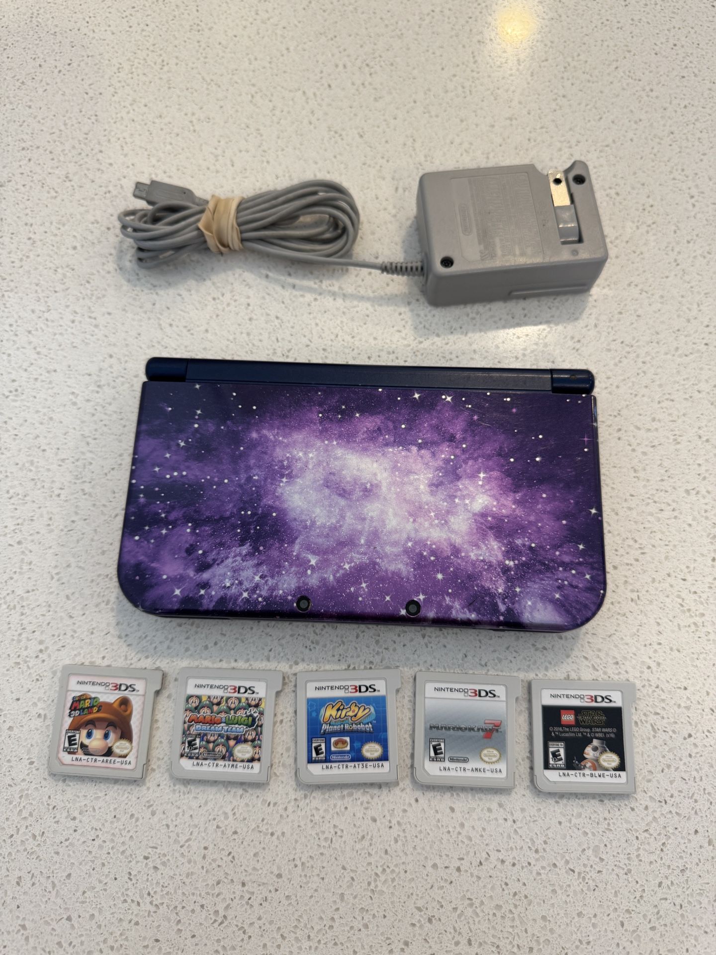 New Nintendo 3DS XL Galaxy Edition W/ 5 Games & Charger