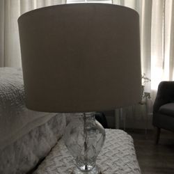 2 Antique Glass Matching Lamps With Shades