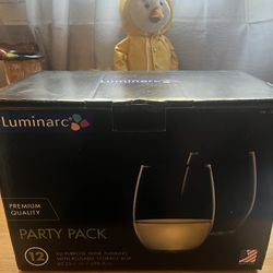 Luminarc Party Pack 12 Wine Tumblers 20.25oz All-Purpose Glasses Made In USA New