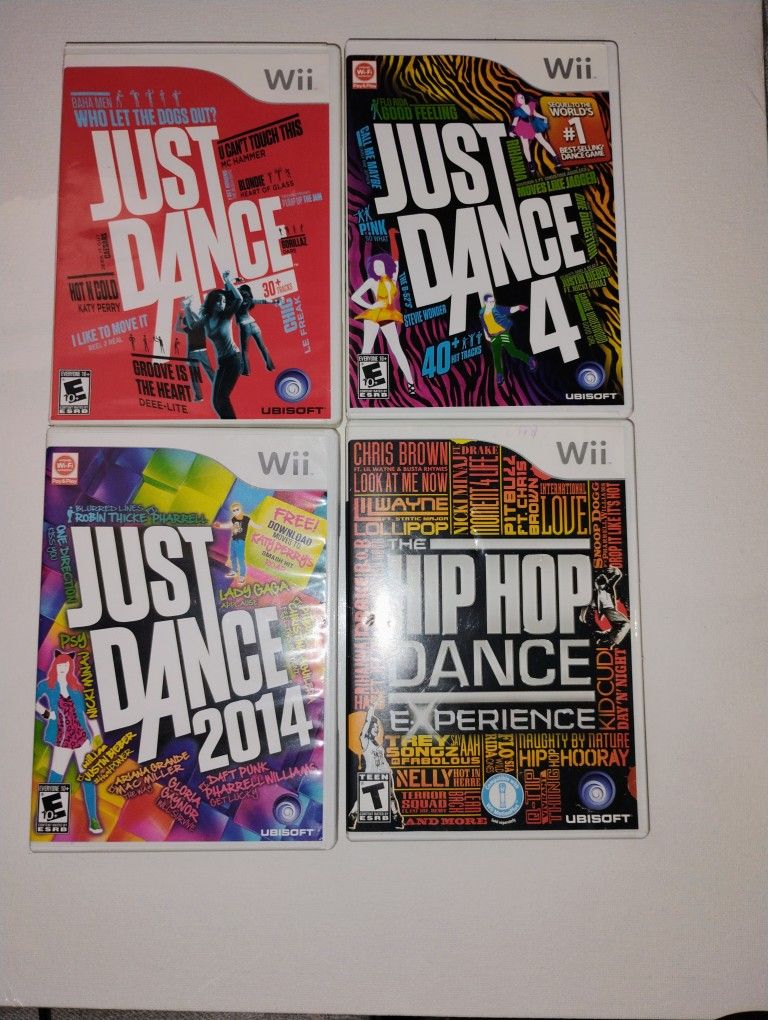 Nintendo Wii Games Just Dance Lot Of 4