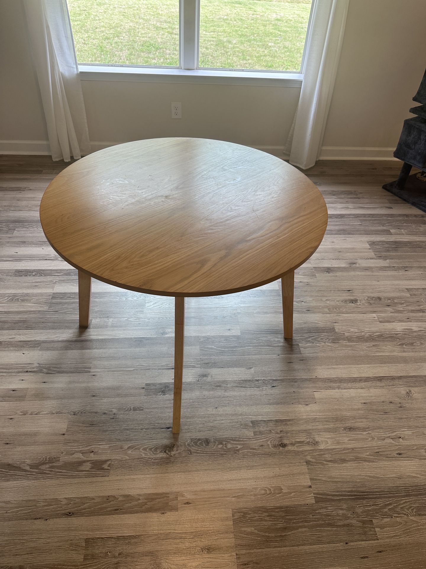 Round Dining Table – Modern Wood, Seats 4 (No Chairs)