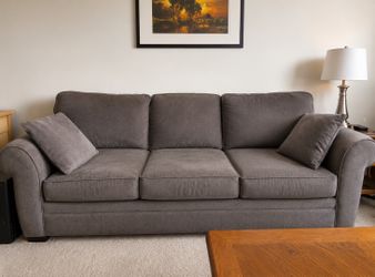 92” Brown Fabric Sofa Couch