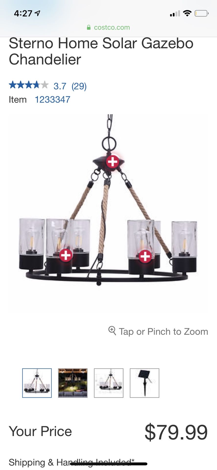 Sterno solar chandelier